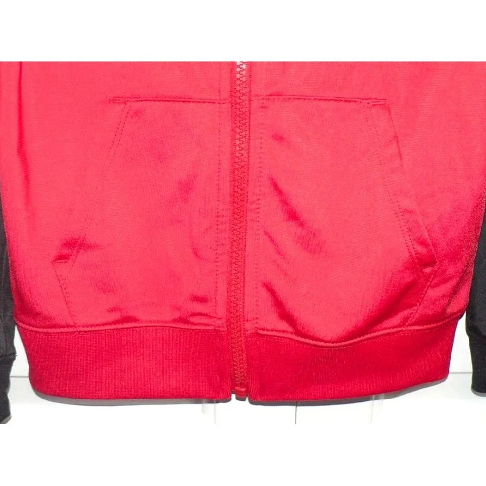 Nike Boys Swoosh Tricot Full Zip‎ Track Jacket in Red/Black/White 4-5Years